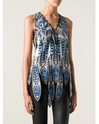 Roberto Cavalli Baroque Print Top - Lyst