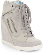French Connection Marla Suede & Leather Wedge Sneakers - Lyst