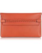 Valentino English Red Leather Clutch - Lyst