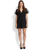 Alice + Olivia Lace Shoulder Shift Dress - Lyst