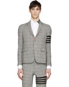 Thom Browne Grey Classic Prince Of Wales Blazer - Lyst