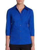 Lafayette 148 New York Felicity Button-Front Top - Lyst