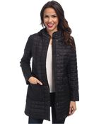 DKNY 3/4 Hooded Coat - Lyst