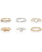River Island Mixed Metal Encrusted Ring Pack - Lyst