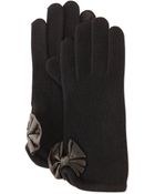 Portolano Cashmere-blend Bow-detailed Tech Gloves - Lyst