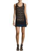 Nanette Lepore Sleeveless Beaded Shift Dress - Lyst