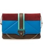 Paula Cademartori Sylvie Leather And Suede Clutch - Lyst