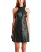 Charlotte Ronson Leather Tea Dress - Lyst
