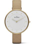 Skagen Two-hand Leather Watch - Lyst