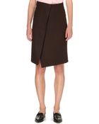 Jil Sander Wrap-style Stretch-wool Skirt - Lyst