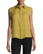 Jason Wu Spotted Silk Flyaway-Back Top - Lyst