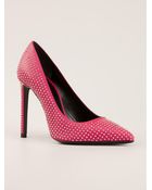 Saint Laurent Studded High Heel Pump - Lyst