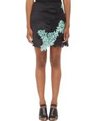 3.1 Phillip Lim Lace-Embellished Satin Mini-Skirt - Lyst
