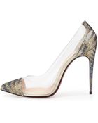 Christian Louboutin Debout Glitter & Pvc Red Sole Pump - Lyst