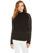 Vince Camuto Pointelle Sleeved Sweater - Lyst