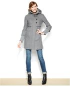 DKNY Petite Hooded Wool-Blend Empire-Waist Coat - Lyst