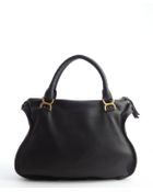 Chloé Black Leather 'Marcie' Large Stitched Detailed Top Handle Bag - Lyst