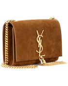 Saint Laurent Classic Small Monogramme Suede Shoulder Bag - Lyst