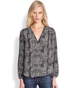 Joie Padma Printed Silk Blouse - Lyst