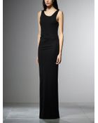 Patrizia Pepe Long Dress In CrĂŞpe Stretch Viscose Jersey - Lyst