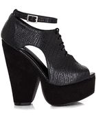 Missguided Coleena Snake Print Cut Out Wedges - Lyst