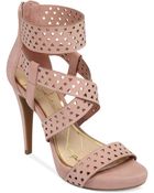 Jessica Simpson Chinah Laser Cut Platform Sandals - Lyst