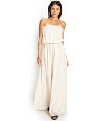 Forever 21 Strapless Chiffon Maxi Dress - Lyst