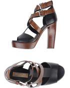 Michael Kors High-Heel Two-Tone Platform Sandals - Lyst