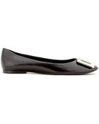 Roger Vivier Belle Vivier Leather Ballerinas - Lyst
