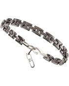 Link Up Black Chrome H-Link Bracelet - Lyst