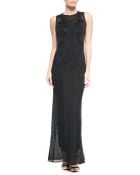 Roberto Cavalli Paneled-knit Bead-embroidered Gown - Lyst