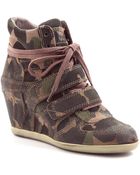 Ash Bea Camo Leather Wedge Sneakers - Lyst