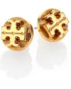 Tory Burch Livia Logo Stud Earrings - Lyst