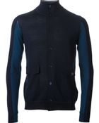 Paolo Pecora Contrasting Panels Cardigan - Lyst