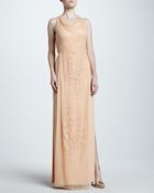 J. Mendel Embroidered Cowl-Neck Georgette Gown - Lyst