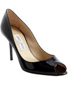 Jimmy Choo Black Patent Leather 'Evelyn' Pumps - Lyst
