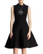 Lanvin Bias-Seamed Flared Neoprene Dress - Lyst