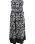 Tibi Embroidered Eyelet Strapless Dress - Lyst
