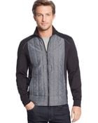 Calvin Klein Quilted Pique Fleece Jacket - Lyst