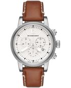 Burberry Womens Swiss Chronograph Tan Leather Strap 42mm - Lyst