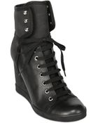 See By ChloƩ 90Mm Leather & Nubuck Wedged Sneakers - Lyst