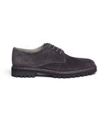 Armani Contrast Stitch Suede Oxfords - Lyst