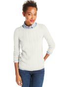 Tommy Hilfiger Cable-Knit Crew-Neck Sweater - Lyst