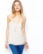 Asos Cami Top with Crochet Panels - Lyst
