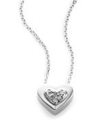Kc Designs Brilliant Diamond & 14K White Gold Heart Necklace - Lyst