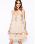 Asos Swing Cami Dress With Lace Inserts - Lyst