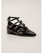 Saint Laurent 'Paris 10' Ballerinas - Lyst