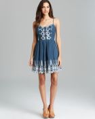 Guess Mini Dress Embroidered Eyelet - Lyst