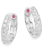 Roberto Coin Diamond & 18K White Gold Hoop Earrings/0.5" - Lyst