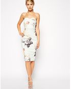 Asos Mint Rose Bandeau Dress - Lyst